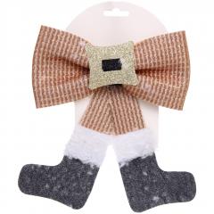 Бант на ёлку ˮВесельеˮ 18*20 см, Шампань в строительных магазинах СтройГрад