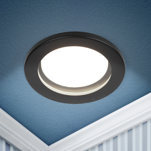 Светильник встраиваемый влагозащищенный ЭРА KL95 SBK под лампу GX53 IP44 черный в строительных магазинах СтройГрад