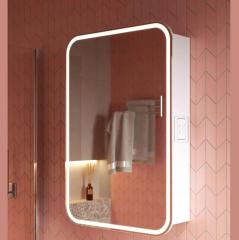 Шкаф зеркальный Alavann, Lana-55, белый в строительных магазинах СтройГрад