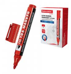 Маркер перманентный ULTRA MARKER, СИНИЙ, 3,5 мм, с клипом, BRAUBERG, 152206 в строительных магазинах СтройГрад