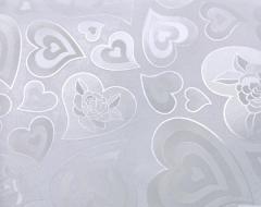 Клеенка столовая ДаВинчи 1,37*20м арт. ZG5008-1 Сердечки белые