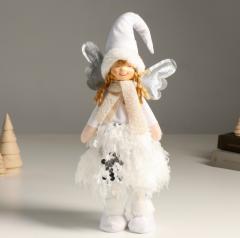 Кукла интерьерная текстильная «Ангелочек в белом с пайетками, серебристые крылья», 40 см в строительных магазинах СтройГрад