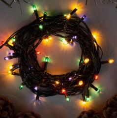 Гирлянда «Нить» 5 м, IP20, тёмная нить, 50 ламп, 8 режимов, 220 В, свечение мульти в строительных магазинах СтройГрад