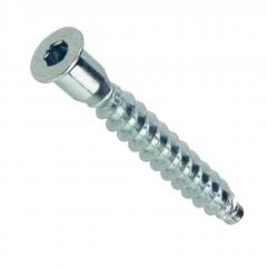Шуруп-стяжка мебельный оцинк 7х50 (12шт) в строительных магазинах СтройГрад