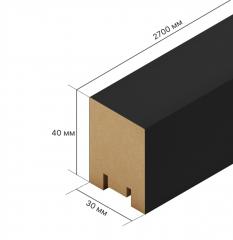 Рейка интерьерная МДФ STELLA Ривьера Black Edition 40х30х2700 4 штуки в строительных магазинах СтройГрад