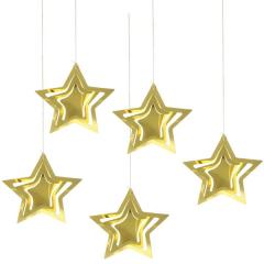 Подвесное украшение ˮПраздничная атмосфераˮ 19 см , (5 штук), золото в строительных магазинах СтройГрад