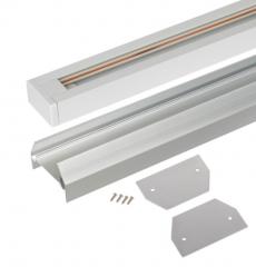 Шинопровод ЭРА TR-SET-200-1PT-PC WH однофазный с профилем для натяжного потолка 2м белый в строительных магазинах СтройГрад
