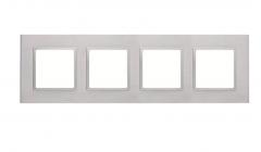 Рамка ЭРА Elegance металл на 4 поста алюминий+алюм 14-5204-03 в строительных магазинах СтройГрад