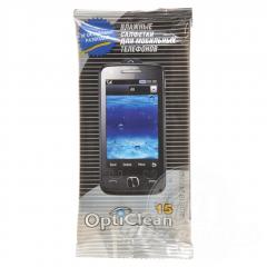 Салфетки влажные OptiClean № 15 для мобильн. тел. и КПК в строительных магазинах СтройГрад