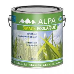 Эмаль акриловая Ecolaque матовая белая 2,5л (3,75кг) Alpa