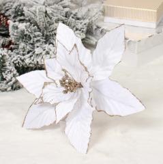 Украшение новогоднее ˮПуансеттия - Фурияˮ 26 см, Белый в строительных магазинах СтройГрад