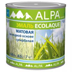 Эмаль акриловая Ecolaque матовая белая 0,5л (0,75кг) Alpa