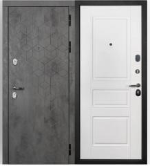 Дверь стальная Райтвер, Лабиринт, 960х2050х115мм, левая, 3 контура, бетон/белый soft