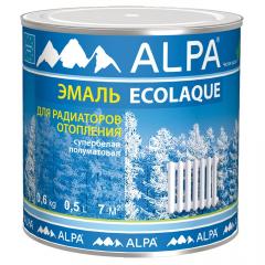 Эмаль для радиаторов акриловая Ecolaque белая 0,5л (0,61кг) Alpa