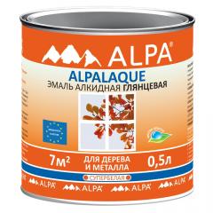 Эмаль алкидная Alpalaque глянцевая белая 0,5л (0,56кг) Alpa
