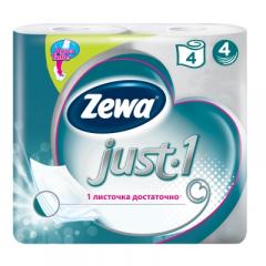 Бумага туалетная ЗЕВА ДЖАСТ*1 4-х слойная 4шт в строительных магазинах СтройГрад