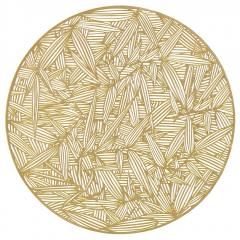 Салфетка под горячее (термосалфетка) Бамбук димаетр 38см, золото, ПВХ