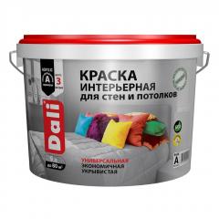 DALI Краска интерьерная для стен и потолков 9л База А (белый) в строительных магазинах СтройГрад