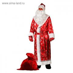 Карнавальный костюм «Дед Мороз», сатин, р. 54-56, цвет красный