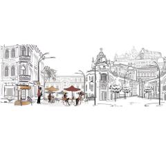 Фартук кухонный Stella Уличное кафе 3000х600х0,8мм АБС в строительных магазинах СтройГрад