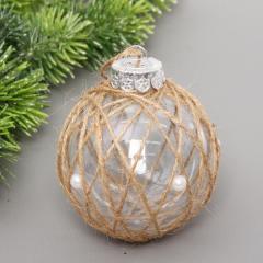 Новогодний шар ˮЛесное очарованиеˮ 8 см, Бежевый в строительных магазинах СтройГрад