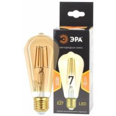 Лампа светодиодная ЭРА F-LED ST64-7W-824-E27 gold /20