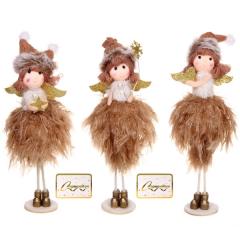 Фигурка новогодняя ˮЗимний показ модˮ 20 см (микс), Бежевый в строительных магазинах СтройГрад