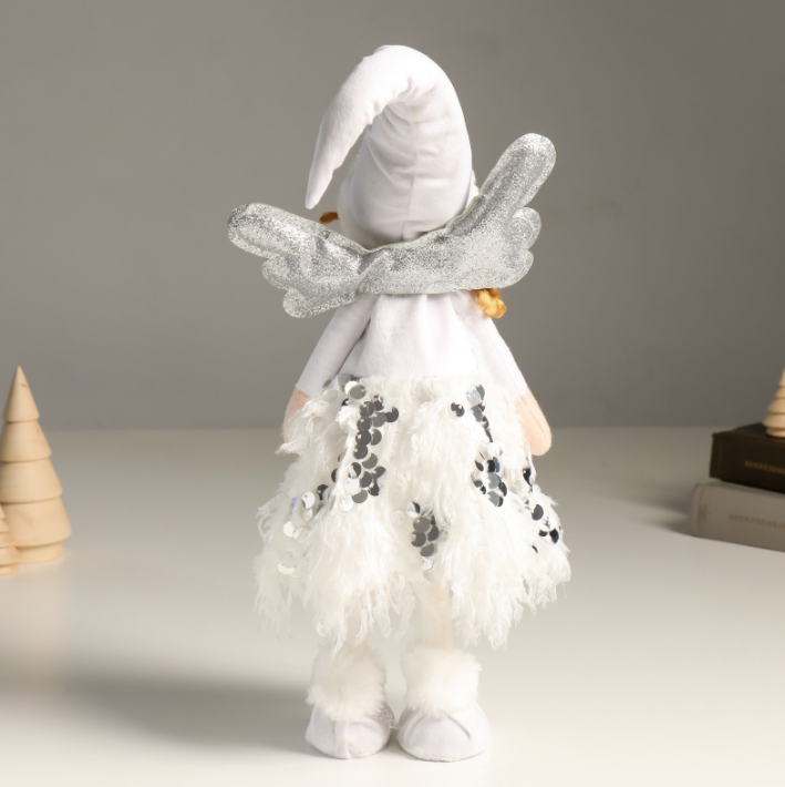 Кукла интерьерная текстильная «Ангелочек в белом с пайетками, серебристые крылья», 40 см в строительных магазинах СтройГрад