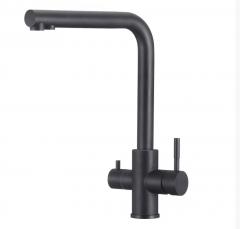 Смеситель для кухни ЧЕРНЫЙ под фильтр из нержавеющей стали EKO, EKO05-151Black