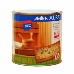 Лак для бани и сауны акриловый 0,75л (0,78кг) Alpa