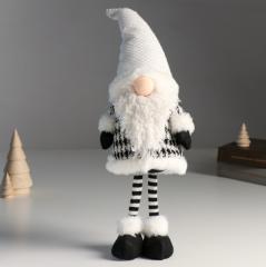 Кукла интерьерная текстильная «Дед Мороз в кафтане с рисунком гусиная лапка», 16×12×46 см в строительных магазинах СтройГрад