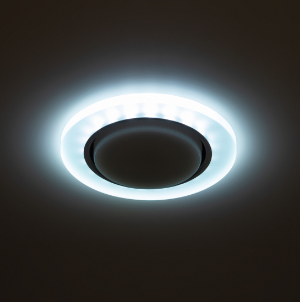 Светильник встраиваемый cо светодиодной подсветкой ЭРА DK LD51 FR под лампу GX53 белый матовый в строительных магазинах СтройГрад