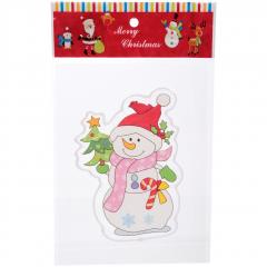 Наклейка на стекло ˮСнеговичок с ёлочкойˮ 15*20 см в строительных магазинах СтройГрад