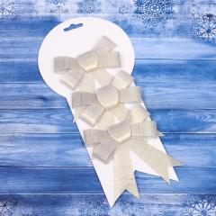 Бант на ёлку ˮВолшебствоˮ 9*12 см (набор 3 шт), Перламутр в строительных магазинах СтройГрад