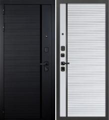 Дверь стальная Палермо, 860*2050*110мм, левая, 3 контура уплотнения, квазар черный/силк сноу