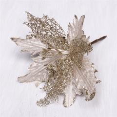 Украшение новогоднее ˮПуансеттия-Нежностьˮ 23 см, Шампань в строительных магазинах СтройГрад