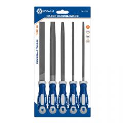 Набор напильников КОБАЛЬТ двухкомпонентная рукоятка, № 2, 200 мм, 5 ШТУК, блистер (247-750) в строительных магазинах СтройГрад