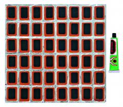 Набор для ремонта камер(резиновые латки, клей) 48шт, размер заплаток 34х25 мм