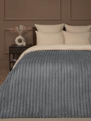 Плед фланель крупный рубчик 150*200 см 94657 серый в строительных магазинах СтройГрад