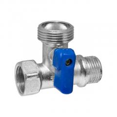 Кран шаровый трёхпроходной для подкл. стац. приб. 1/2х3/4х1/2 в/н/н флажок 01175U в строительных магазинах СтройГрад