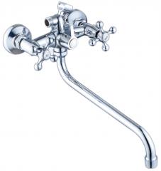 Смеситель MAXONOR для ванны, двухзахватный, длинный излив, хром, MN2208-2 (EM2208-2) в строительных магазинах СтройГрад