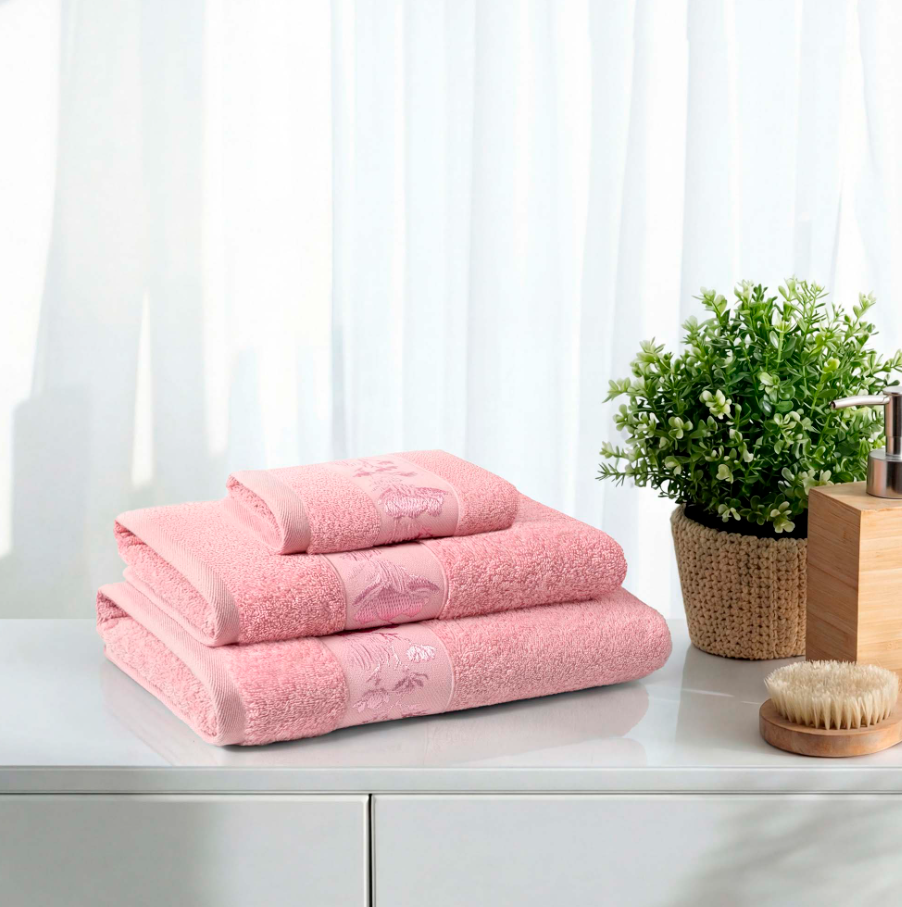 Полотенце махровое Хорошо Дома МХ45 50/90 Магнолия Чайная роза /бордюр V 31 в строительных магазинах СтройГрад