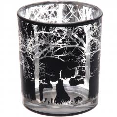 Подсвечник ˮЗимний лесˮ 8,5*10 см, Черный в строительных магазинах СтройГрад