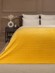 Плед Texrepublic, Absolute, фланель, жаккард, 200*220см,TF FNZ Y2 014/2022 NC, зигзаг,охра, 95093 в строительных магазинах СтройГрад