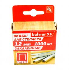 Скобы для степлера BOHRER тип 140 12мм закаленные 1000шт 44211214 в строительных магазинах СтройГрад