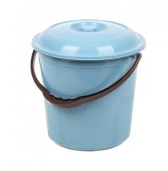 Ведро пластик, 10 л, с крышкой, сине-серое, хозяйственное, мерное, Sparkplast, IS40022/2 в строительных магазинах СтройГрад