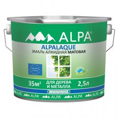 Эмаль алкидная Alpalaque матовая белая 2,5л (3,6кг) Alpa