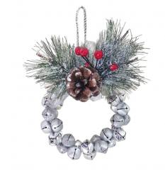 Подвеска декоративная ˮРождественский венокˮ, серебро в строительных магазинах СтройГрад