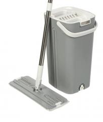 Набор для уборки ведро 10л с отжимом, швабра микрофибра, серый, Марья Искусница, YYS-06 в строительных магазинах СтройГрад