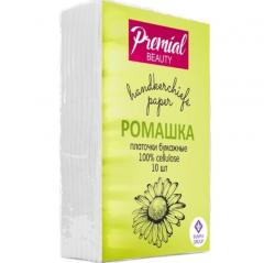 Платочки носовые PREMIAL 3-х слойн. гигиенические 10шт аромат. ромашка в строительных магазинах СтройГрад